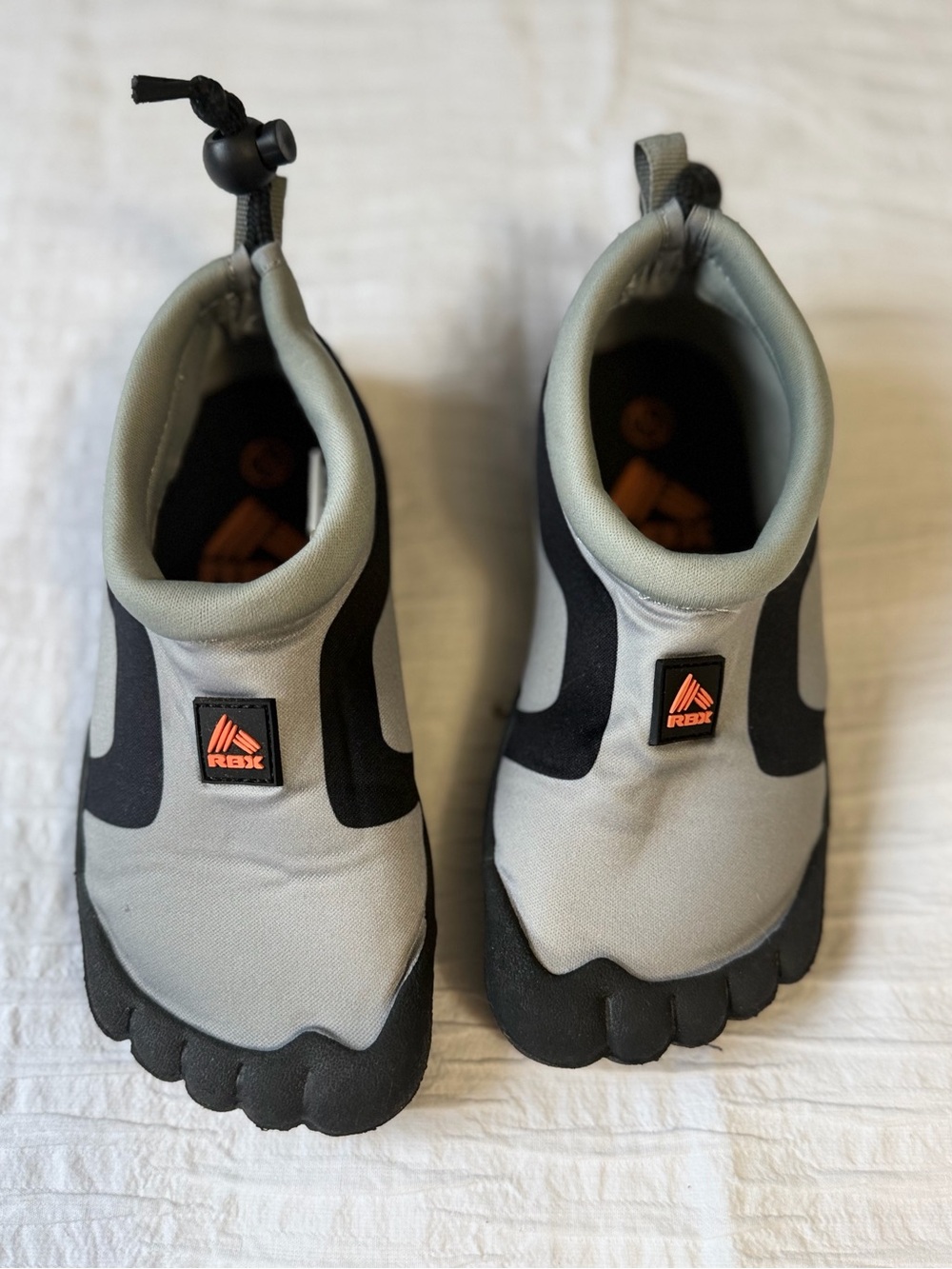 RBX Kids Slip-On Water Shoes Gray Black Size 11/12 Beach Swim Shoes